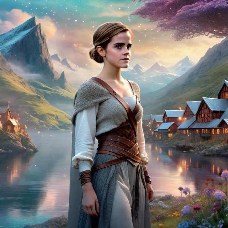 Emma Watson in a Viking dress in a Viking fantasy world 1.jpg