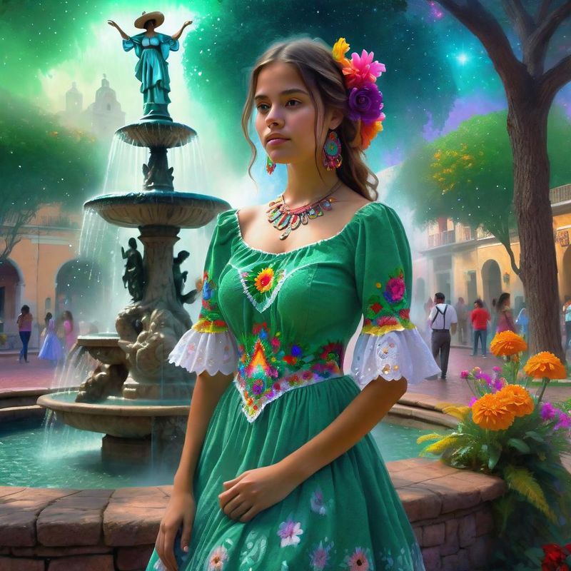 Young Women in a Mexican dress in a Mexican fantasy world 5.jpg