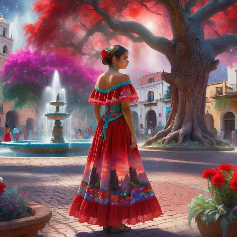 Young Women in a Mexican dress in a Mexican fantasy world 3.jpg