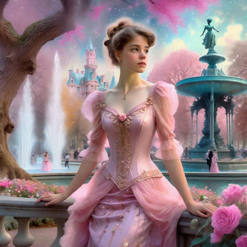 Young Women in a Belle Epaque dress in a Belle Epoque fantasy world 3.jpg
