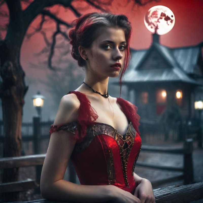 Young Women in a Cyberpunk Belle Epoque dress in a Mystic Cyberpunk fantasy world 2.jpg