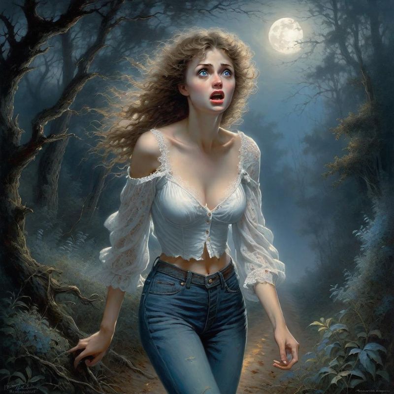 A young frightened woman fleeing through a dark mysterious forest 2.jpg