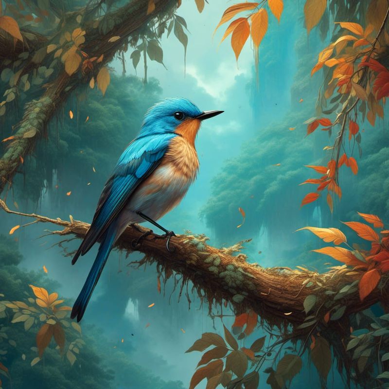 Indigo Flycatcher on a branch - Fall 1.jpg