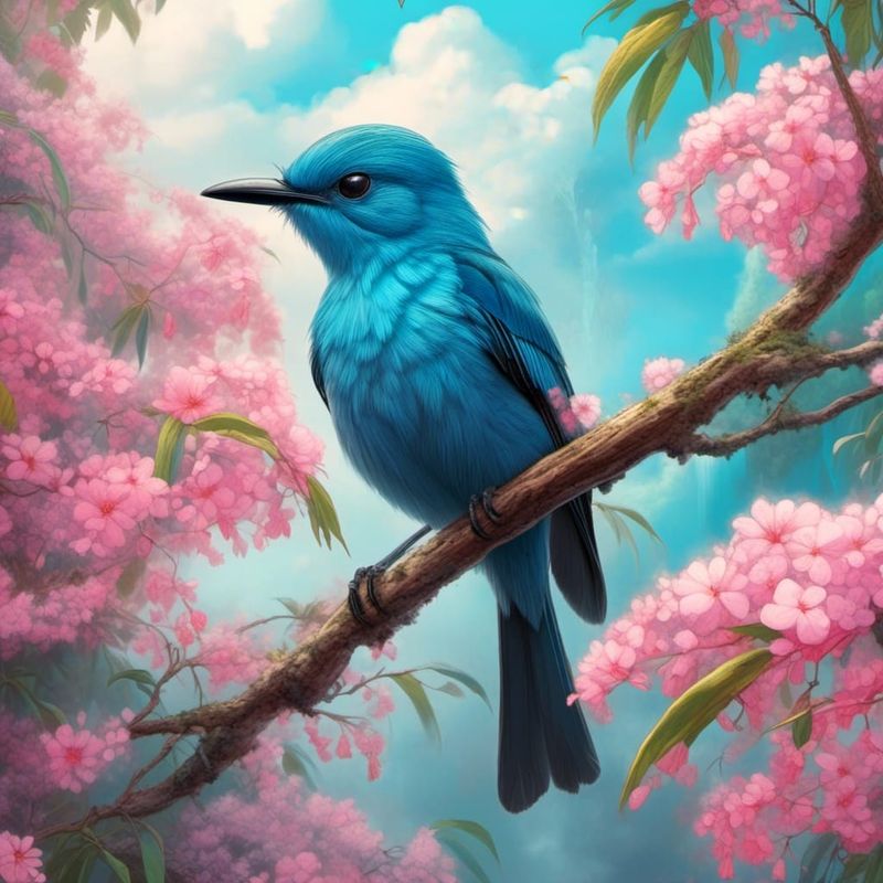 Indigo Flycatcher on a branch - Spring 2.jpg