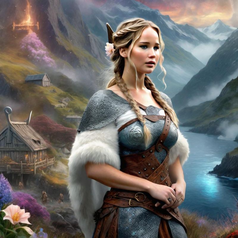 Jennifer Lawrence in a viking clothing in a viking fantasy world 5.jpg