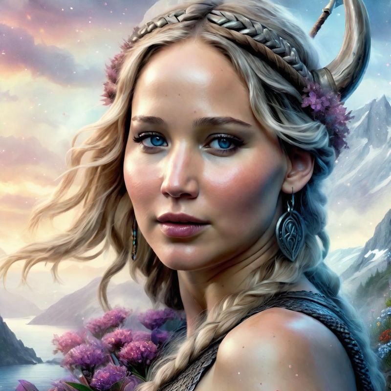 Jennifer Lawrence in a viking clothing in a viking fantasy world 4.jpg