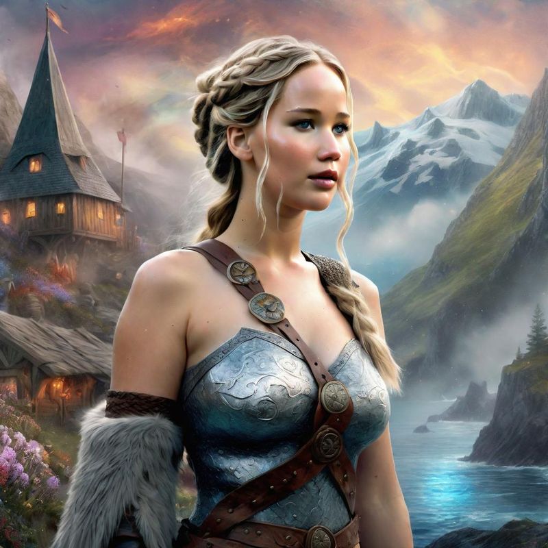 Jennifer Lawrence in a viking clothing in a viking fantasy world 3.jpg