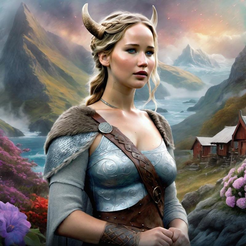Jennifer Lawrence in a viking clothing in a viking fantasy world 2.jpg