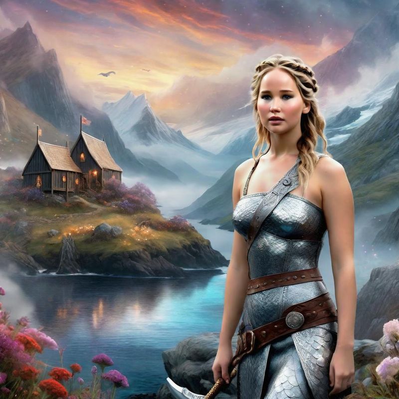 Jennifer Lawrence in a viking clothing in a viking fantasy world 1.jpg