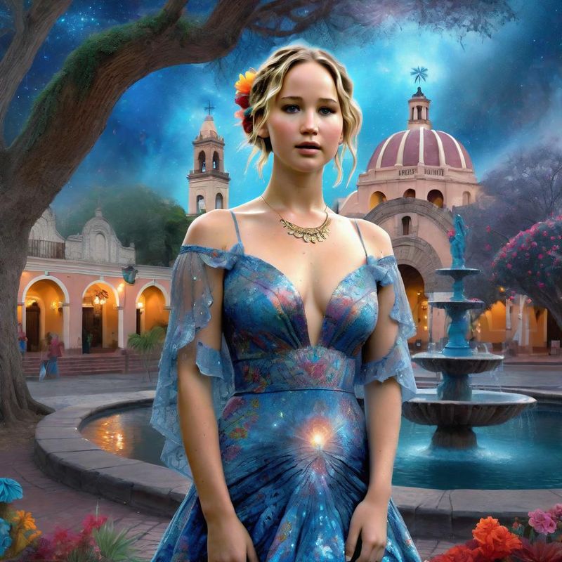 Jennifer Lawrence in a Mexican dress in a Mexican fantasy world, Plaza 2.jpg