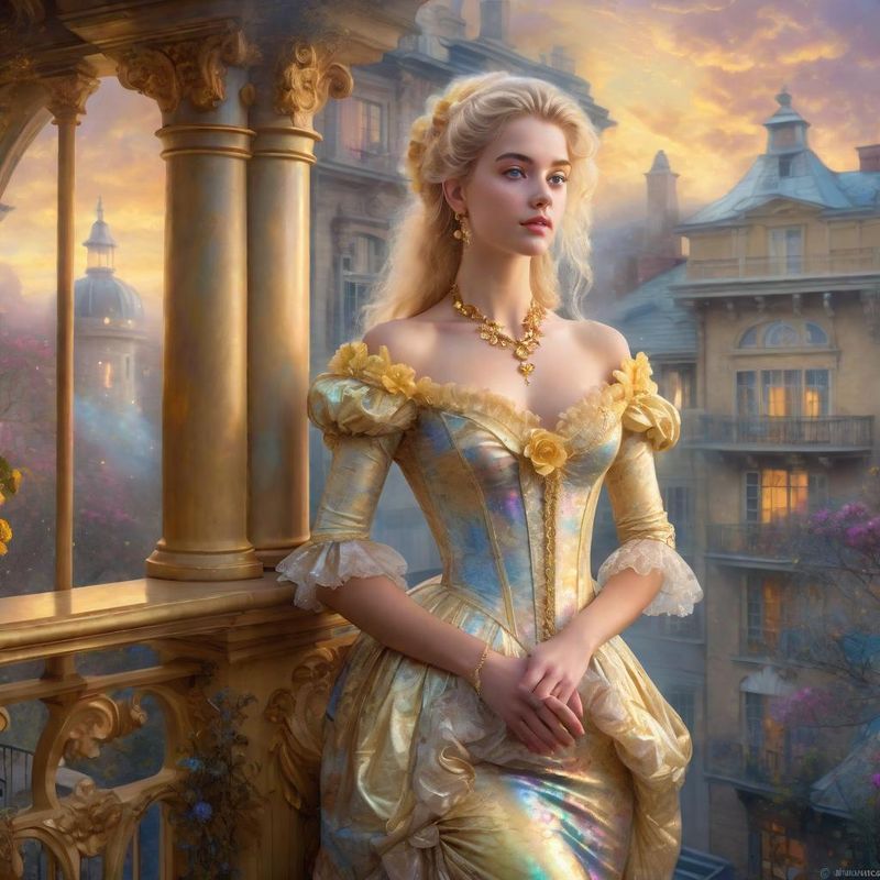 Young Sensual Women Standing on a Balcony in a 18 century 4.jpg