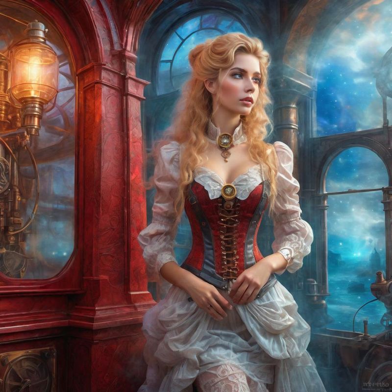 Young Sensual Women in a Victoriaanse steampunk clothes in a steampunk fantasy world 5.jpg