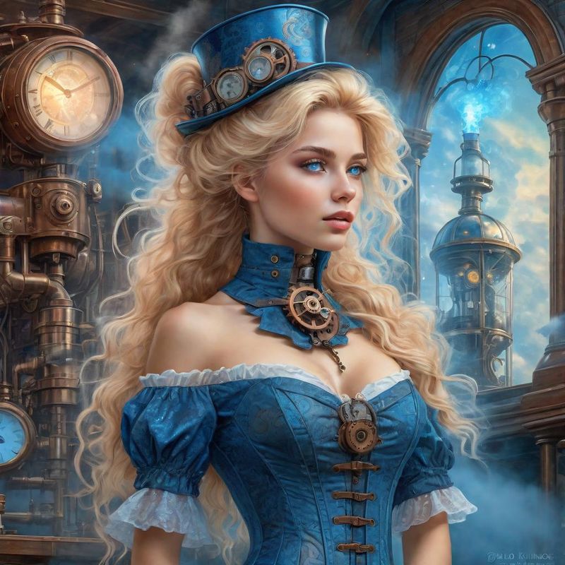 Young Sensual Women in a Victoriaanse steampunk clothes in a steampunk fantasy world 2.jpg