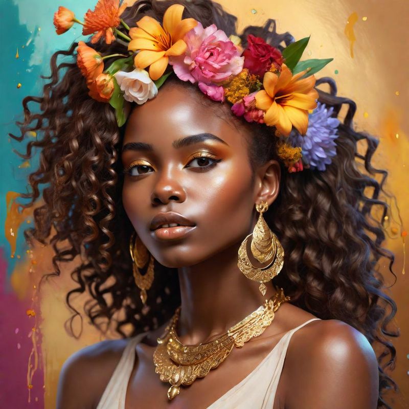 Young Sensual African Women with brown Hair, Portret 2.jpg