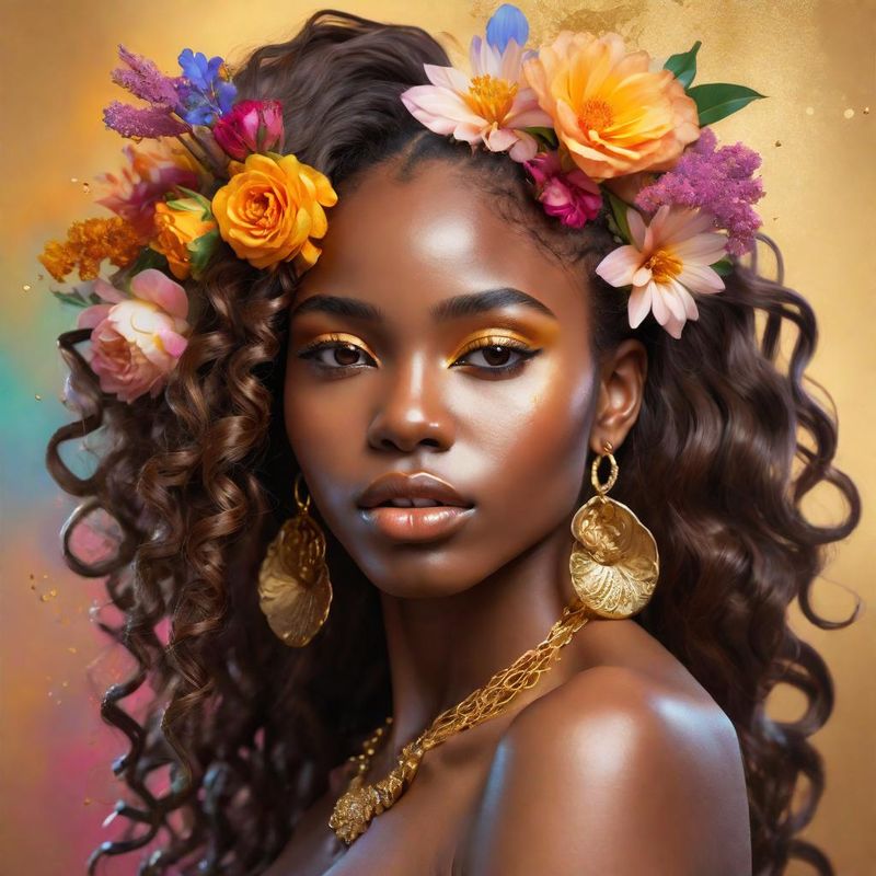 Young Sensual African Women with brown Hair, Portret 1.jpg