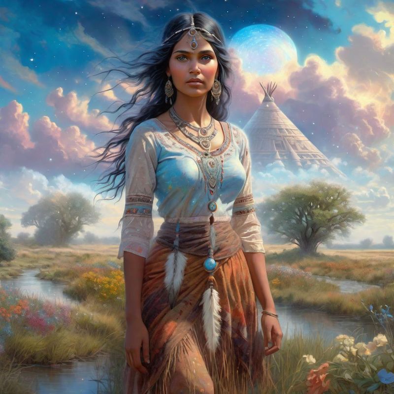 Young Beautiful Women as an Indian Sqauw on the Prairie 2.jpg