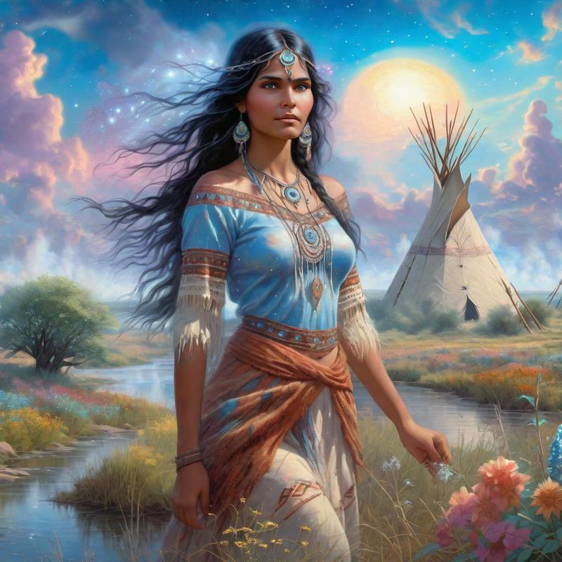 Young Beautiful Women as an Indian Sqauw on the Prairie 1.jpg