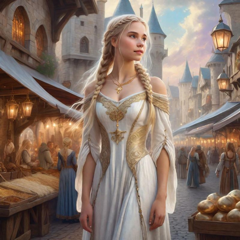Young Beautiful Women standing in medieval Clothes on an medieval Marketplace in a Fantasy World 6.jpg