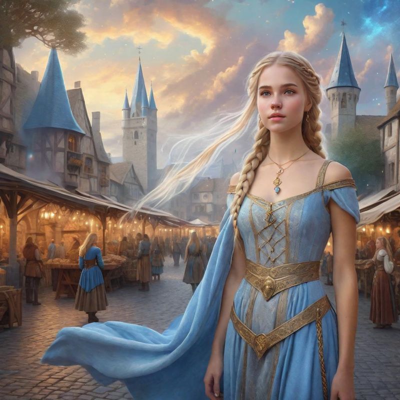 Young Beautiful Women standing in medieval Clothes on an medieval Marketplace in a Fantasy World 2.jpg