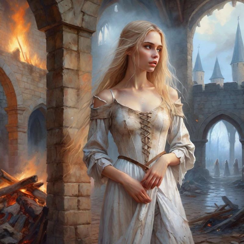 Scary Young Beautiful Women standing in medieval dirty torn Clothes in a medieval Fantasy World 6.jpg