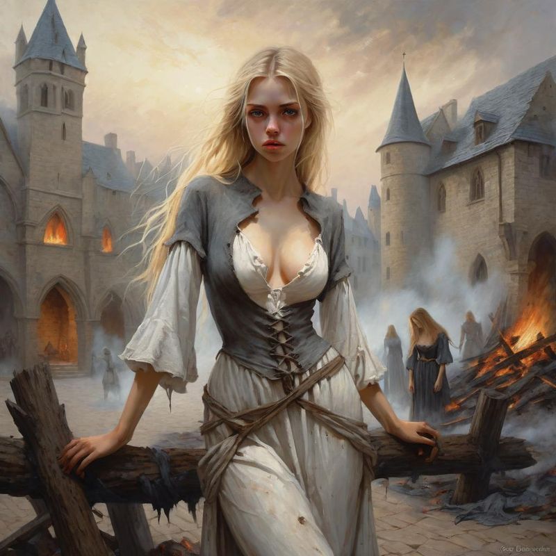 Scary Young Beautiful Women standing in medieval dirty torn Clothes in a medieval Fantasy World 4.jpg