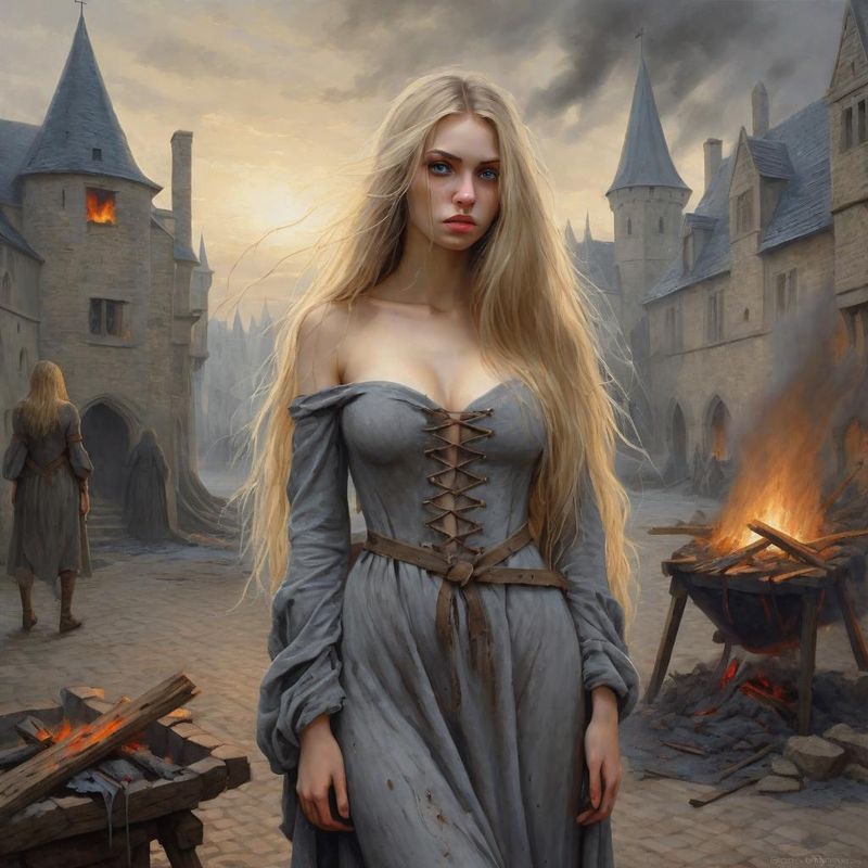 Scary Young Beautiful Women standing in medieval dirty torn Clothes in a medieval Fantasy World 3.jpg