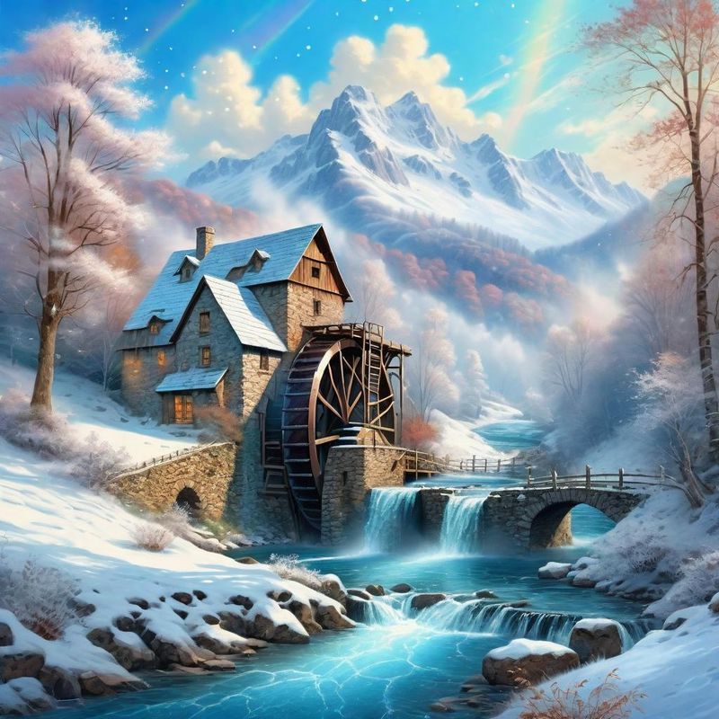 a water mill on a river - Winter 2.jpg