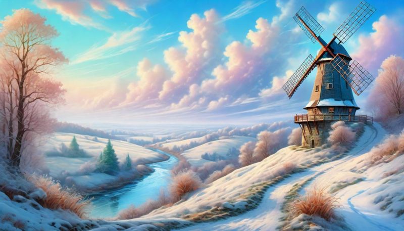 a windmill on a hill - Winter 2 - Wall.jpg