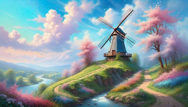a windmill on a hill - Spring 3 - Wall.jpg