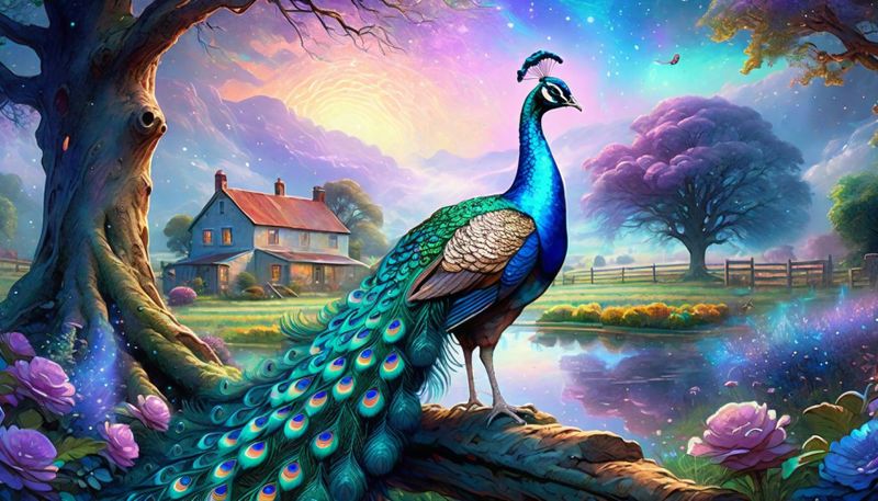 A Peacock on a Farmyard 2 - Wall.jpg
