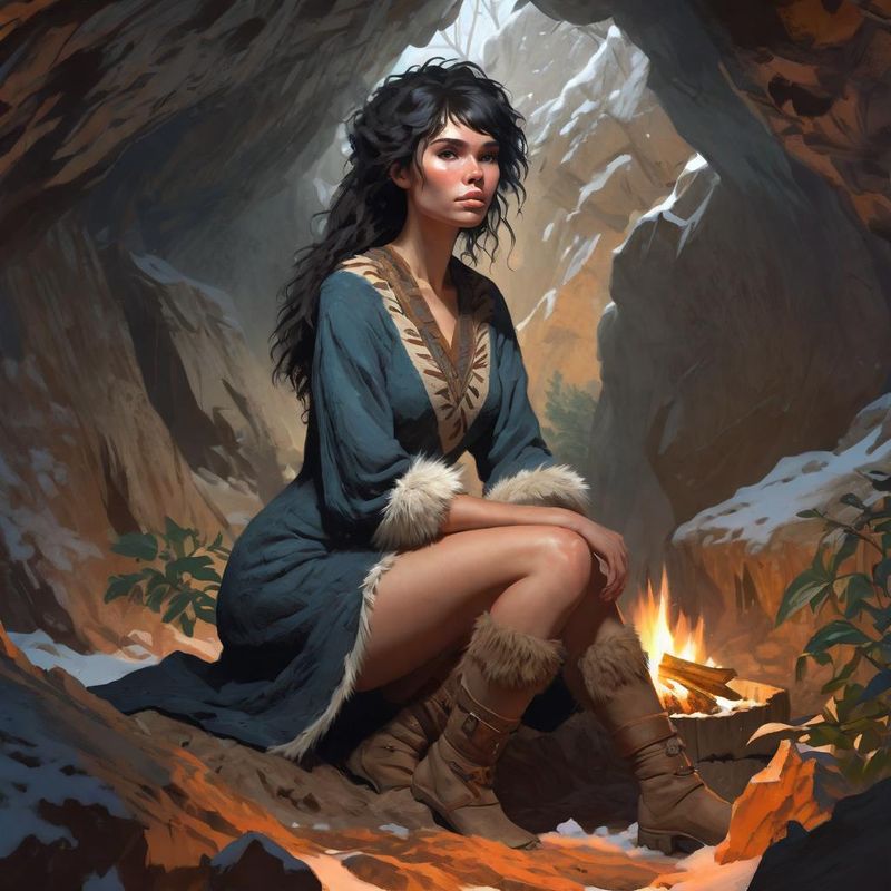 Young woman in a cave in the Winter 5.jpg
