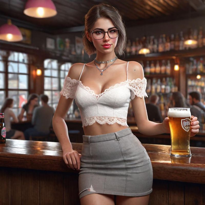 Young modern woman in a Pub on the bar 3.jpg