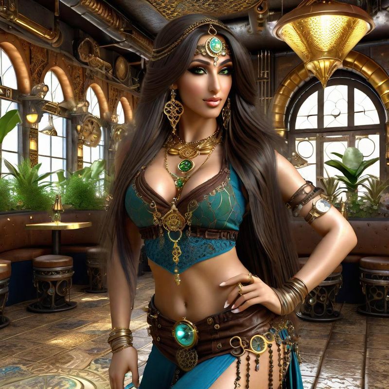 Beautiful Belly Dancer in a steampunk Arabisch Cafe 5.jpg