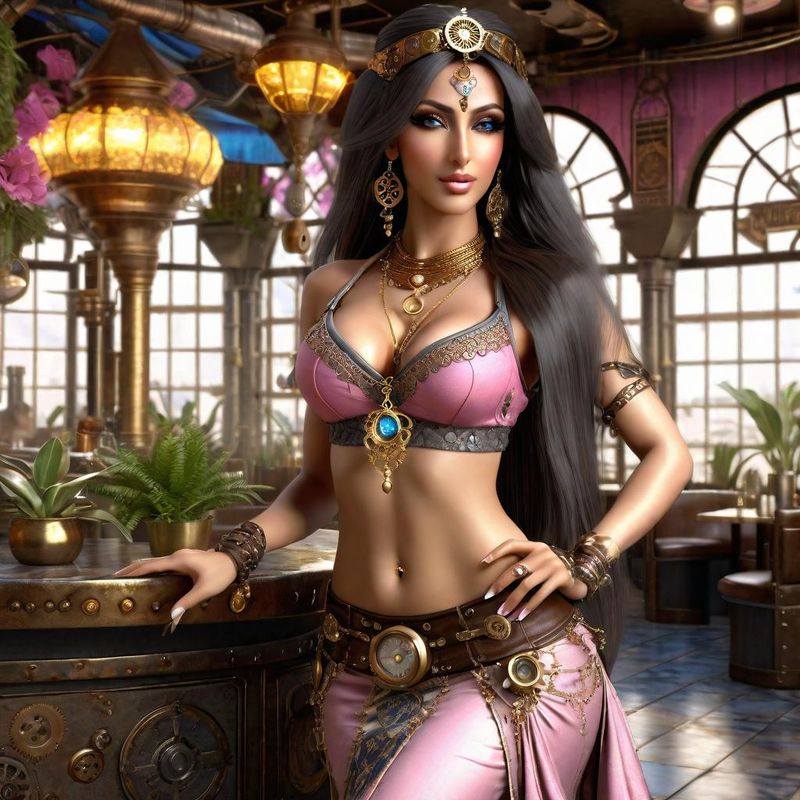 Beautiful Belly Dancer in a steampunk Arabisch Cafe 6.jpg