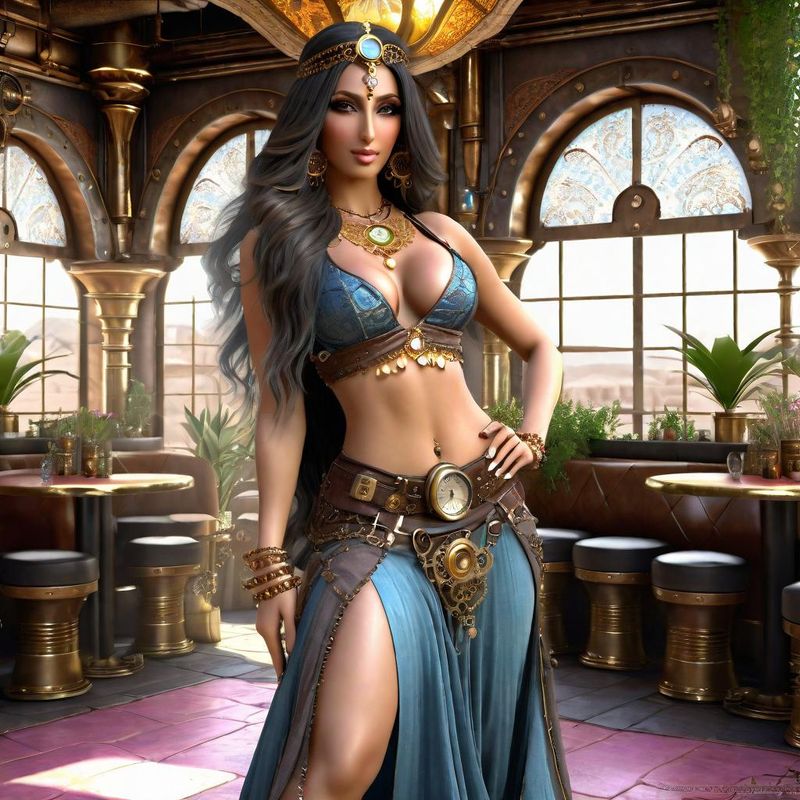 Beautiful Belly Dancer in a steampunk Arabisch Cafe 7.jpg