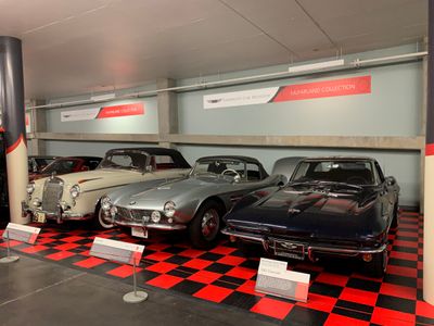 Left to right, 1958 Mercedes-Benz, 1959 BMW 507, 1963 Chevrolet Split Window Corvette (5426)
