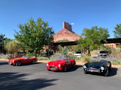 An unexpected bonus at Gateway Canyons Resort was seeing 7 genuine Shelby AC Cobras, among 14 on a Colorado driving tour. (8976)