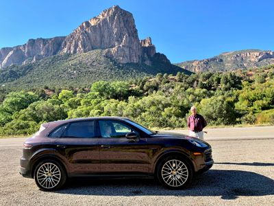 Between Gateway and Grand Junction, CO. Bob brought one of his Porsches, a 2023 Cayenne E-Hybrid. (0405)