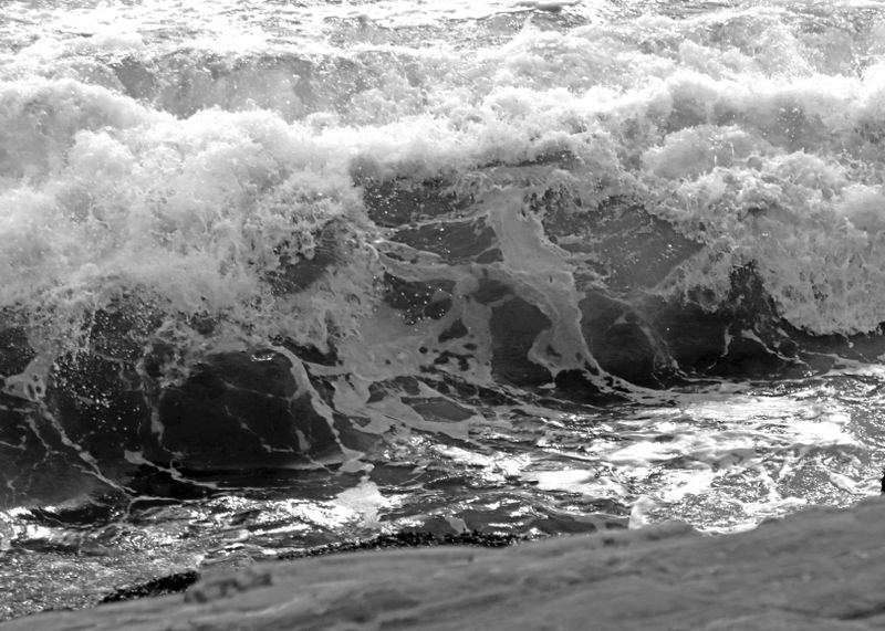 Waves coming ashore