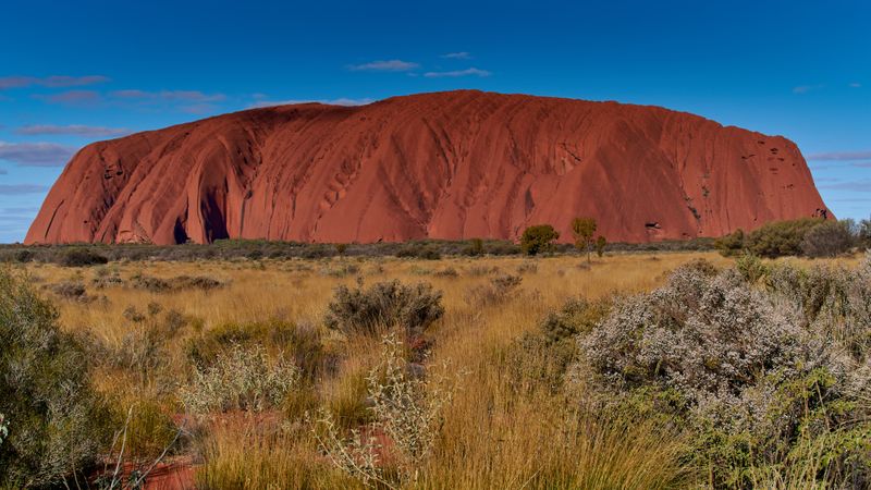 Sunset colour change on Uluru