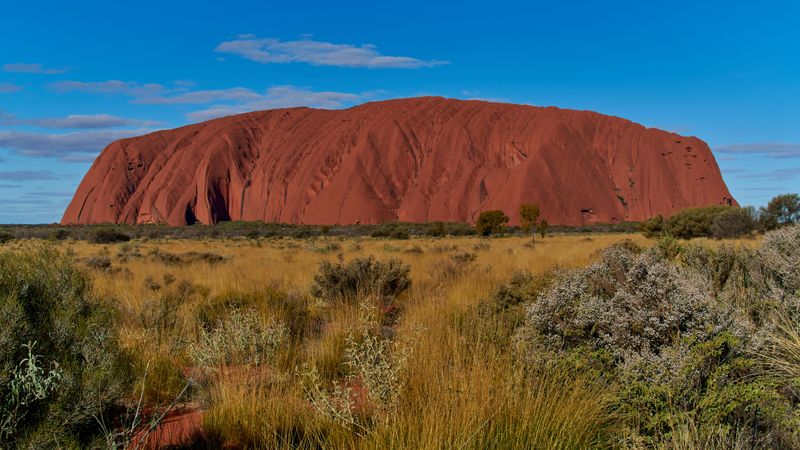 Sunset colour change on Uluru