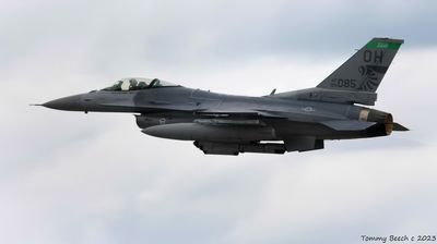 F-16 with Electronic Countermeasures (ECM) Jammer Pod on center mount
