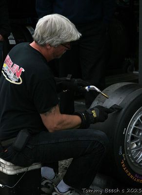 Scraping tires before next track session