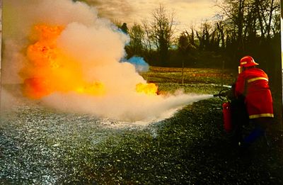 Exercice d’extinction d’un feu d’hydrocarbures