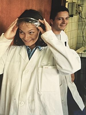 Une stagiaire et David en 1995