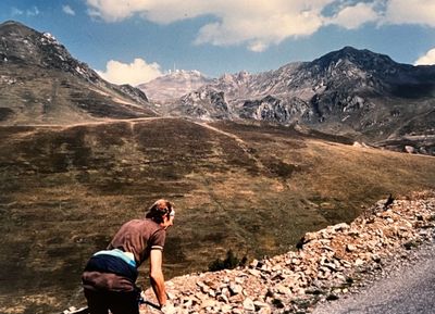 Hubert sur la route du Tourmalet