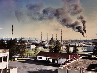 Panorama de Lacq depuis le Centre de Recherches