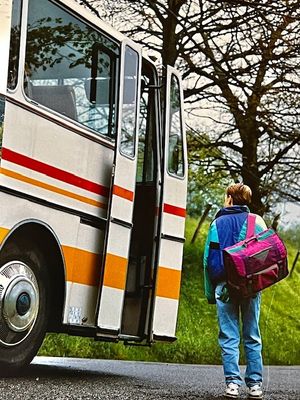 Isabelle en route pour l'école