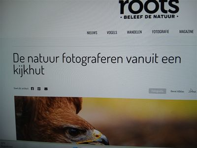 Artikel over fotograferen vanuit een vogelhut (mei 2025)in maandblad Roots.
