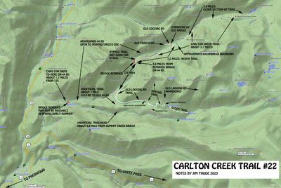 Carlton Creek Map With Notes - Updated 6-22-23